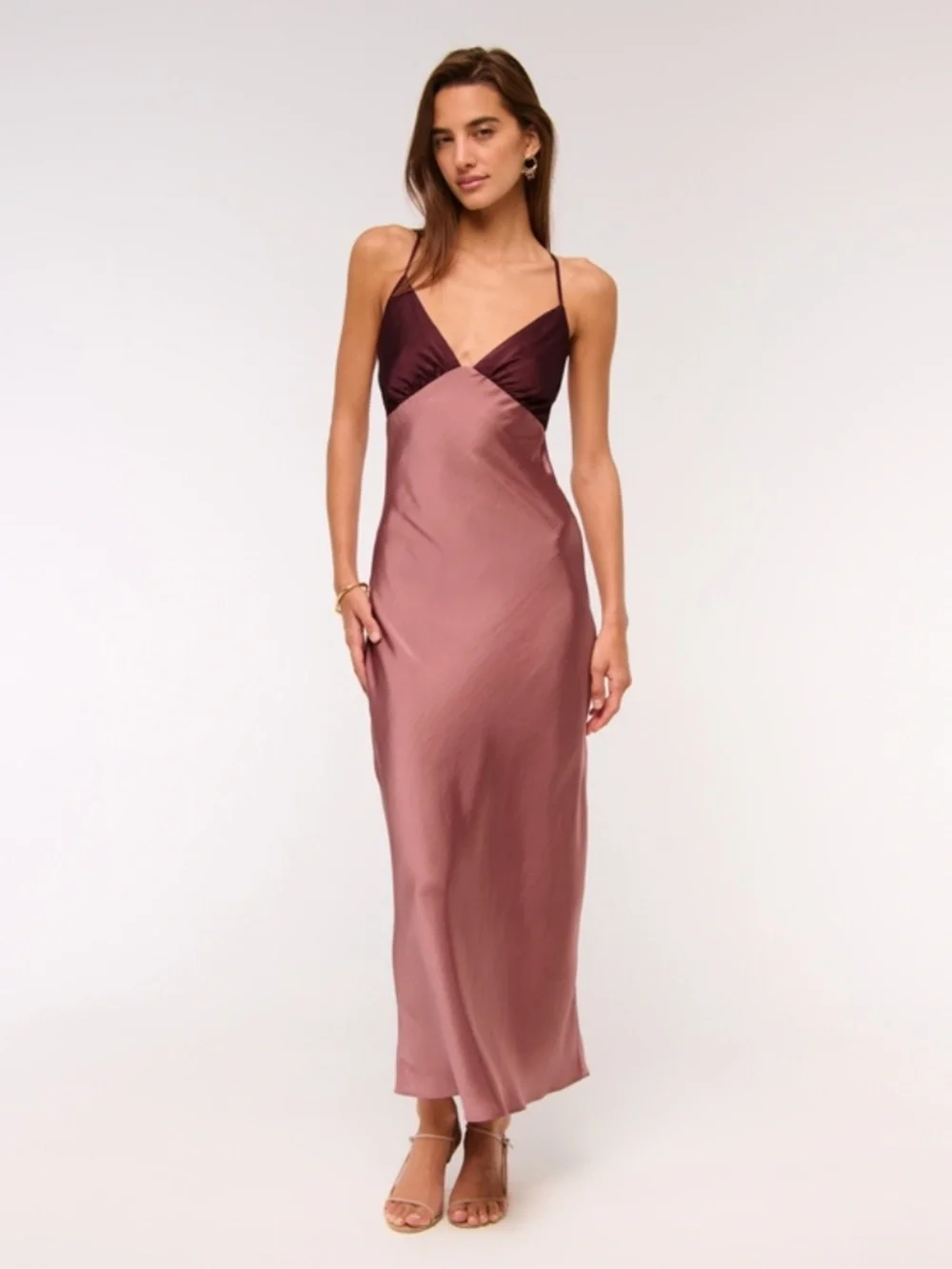 A&F Julia Slip Tie-Back Maxi Dress